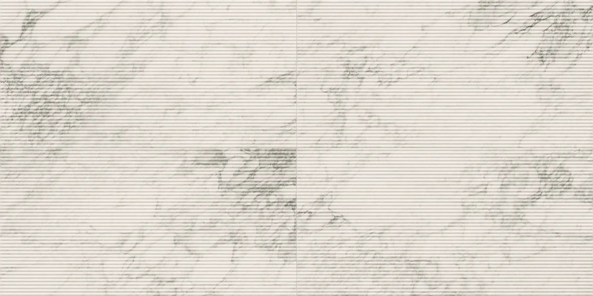 Veneer World Atelier Charme Evo Flute Renoir Plus Marble Look Porcelain Accent Tiles 24x48 by landmarkceramics