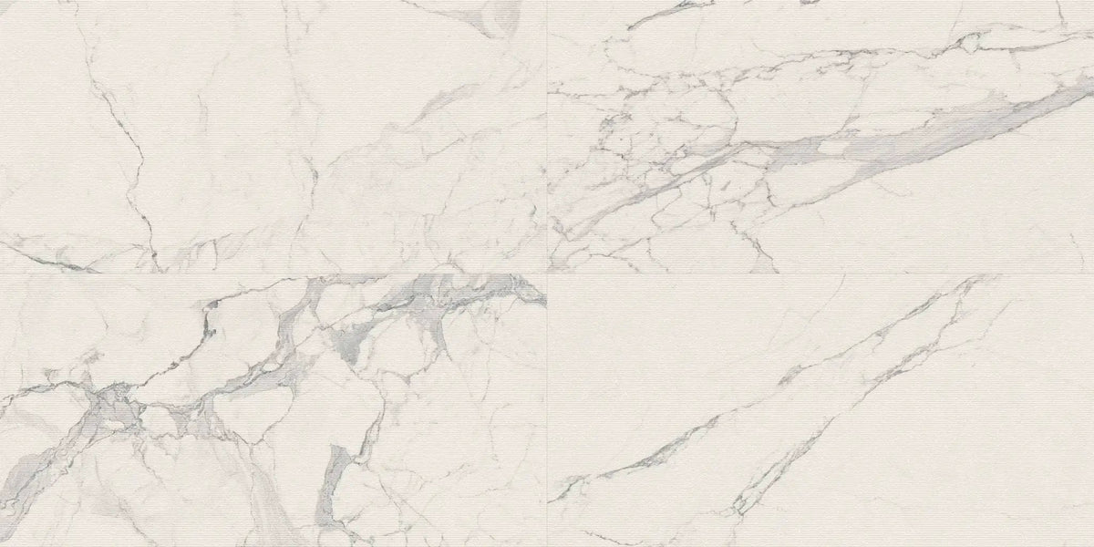 Veneer World Atelier Charme Chisel Veined Statuario Marble Look Porcelain Accent Tiles 24x48 by landmarkceramics