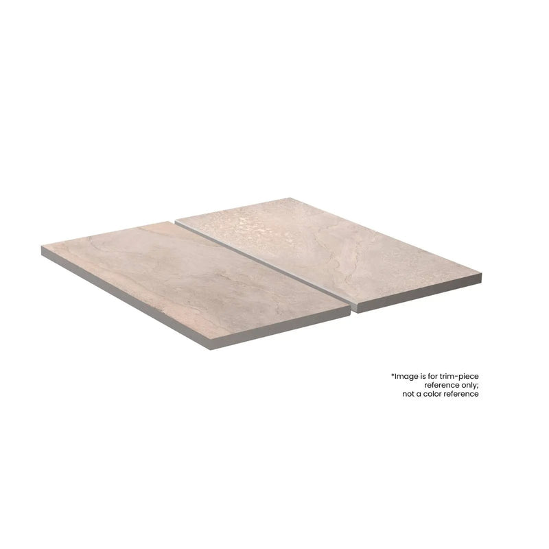 Frontier20 Sand Linear Cover Drain Set Limestone Look Porcelain Moldings 24x48 by landmarkceramics