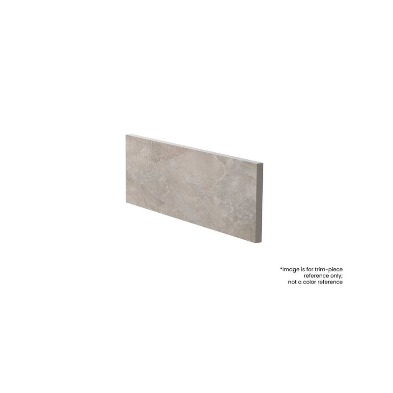 Frontier20 Travertine Cross Cut Country Classic Riser Look Porcelain Moldings 8x24 by landmarkceramics