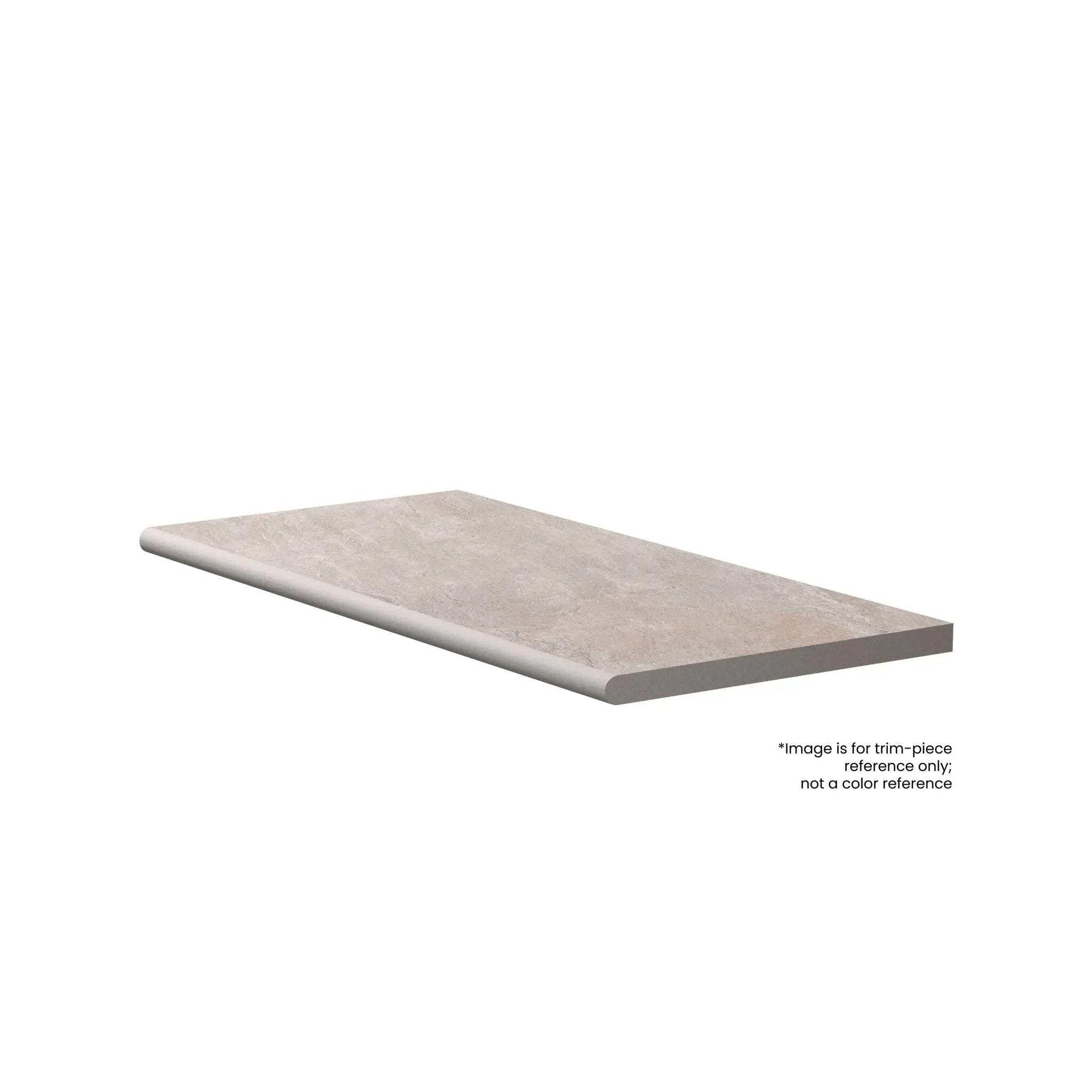 Frontier20 Indiana Grey Select Coping & Stair Bullnose Limestone Look Porcelain Moldings 12x48 by landmarkceramics