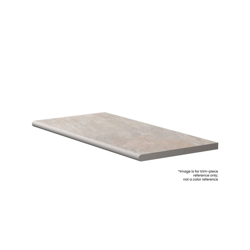 Frontier20 Indiana Grey Select Coping & Stair Bullnose Limestone Look Porcelain Moldings 12x48 by landmarkceramics