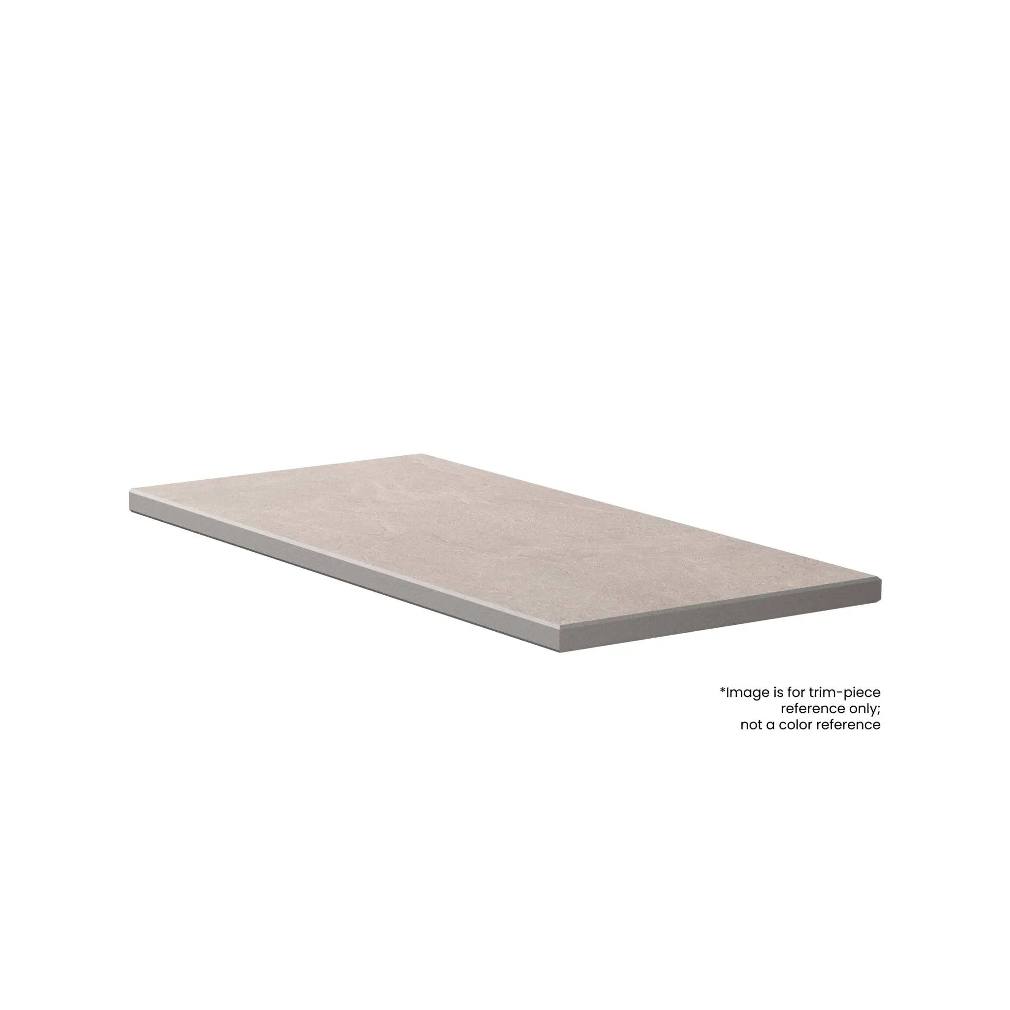 Frontier20 Smoke End-cover Limestone Look Porcelain Moldings 12x24 by landmarkceramics
