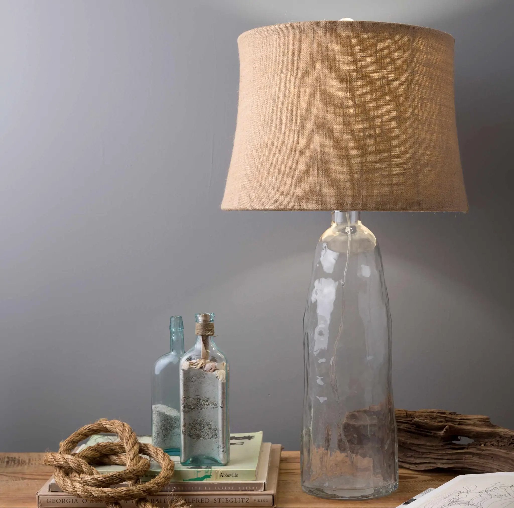 Tinoto Glass Table Lamp - Clearance by Boutique Rugs
