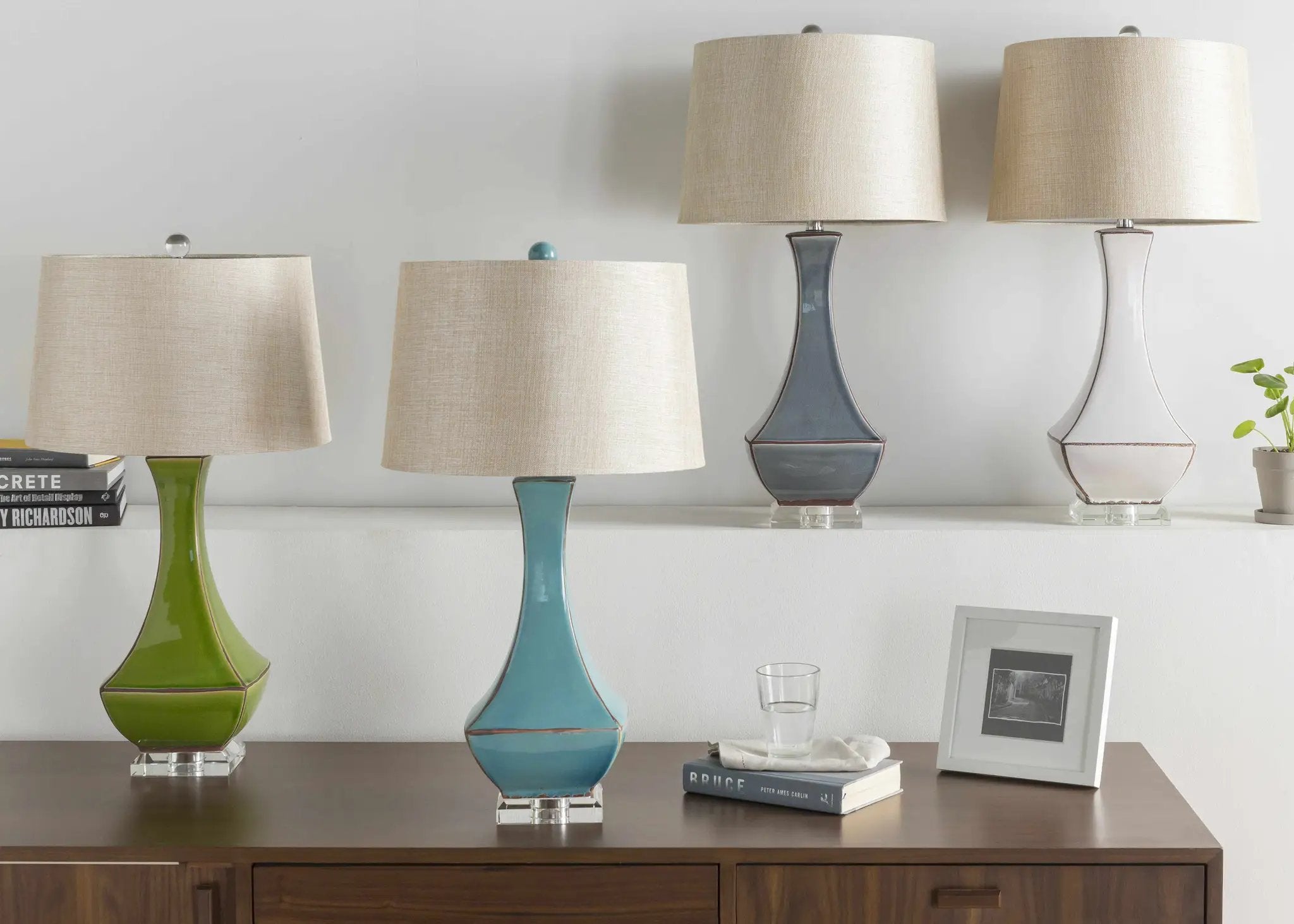 Tuka Tan Ceramic Table Lamp - Clearance by Boutique Rugs