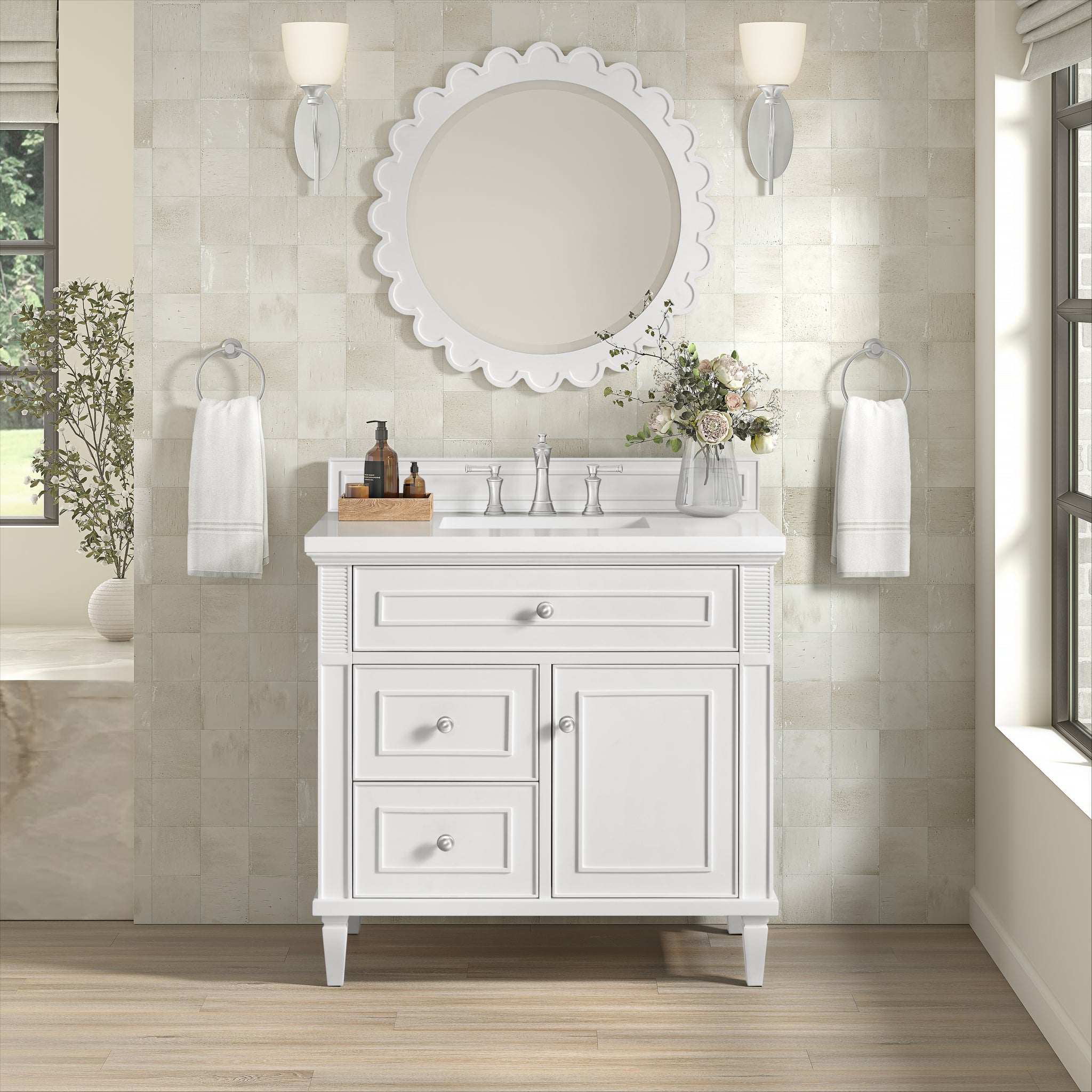 James Martin Lorelai 36" Single Bathroom Vanity, Bright White, view 33