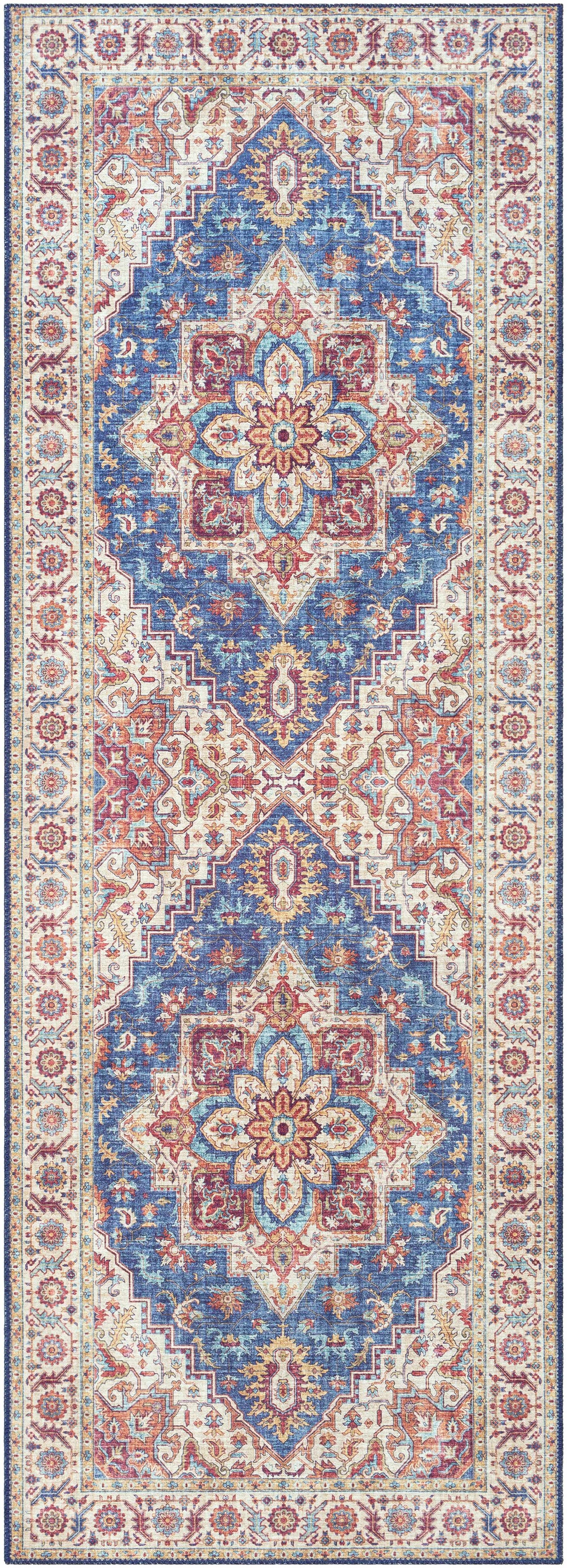 Kapaa Blue Medallion Rug - Clearance by Boutique Rugs