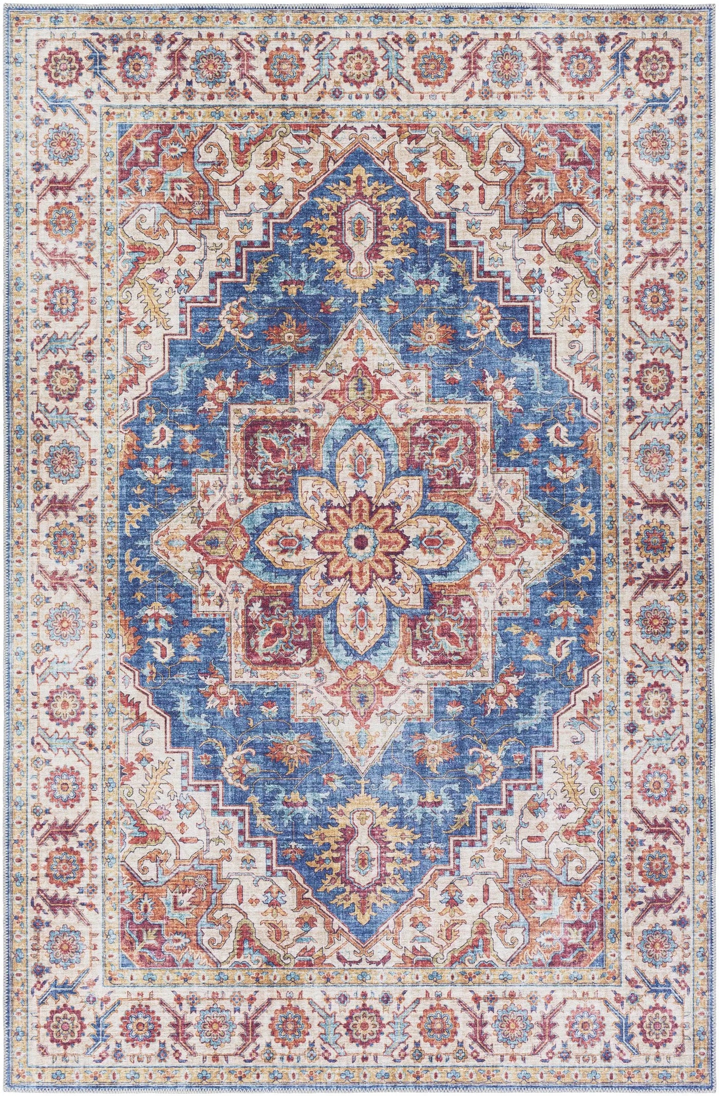 Kapaa Blue Medallion Rug - Clearance by Boutique Rugs