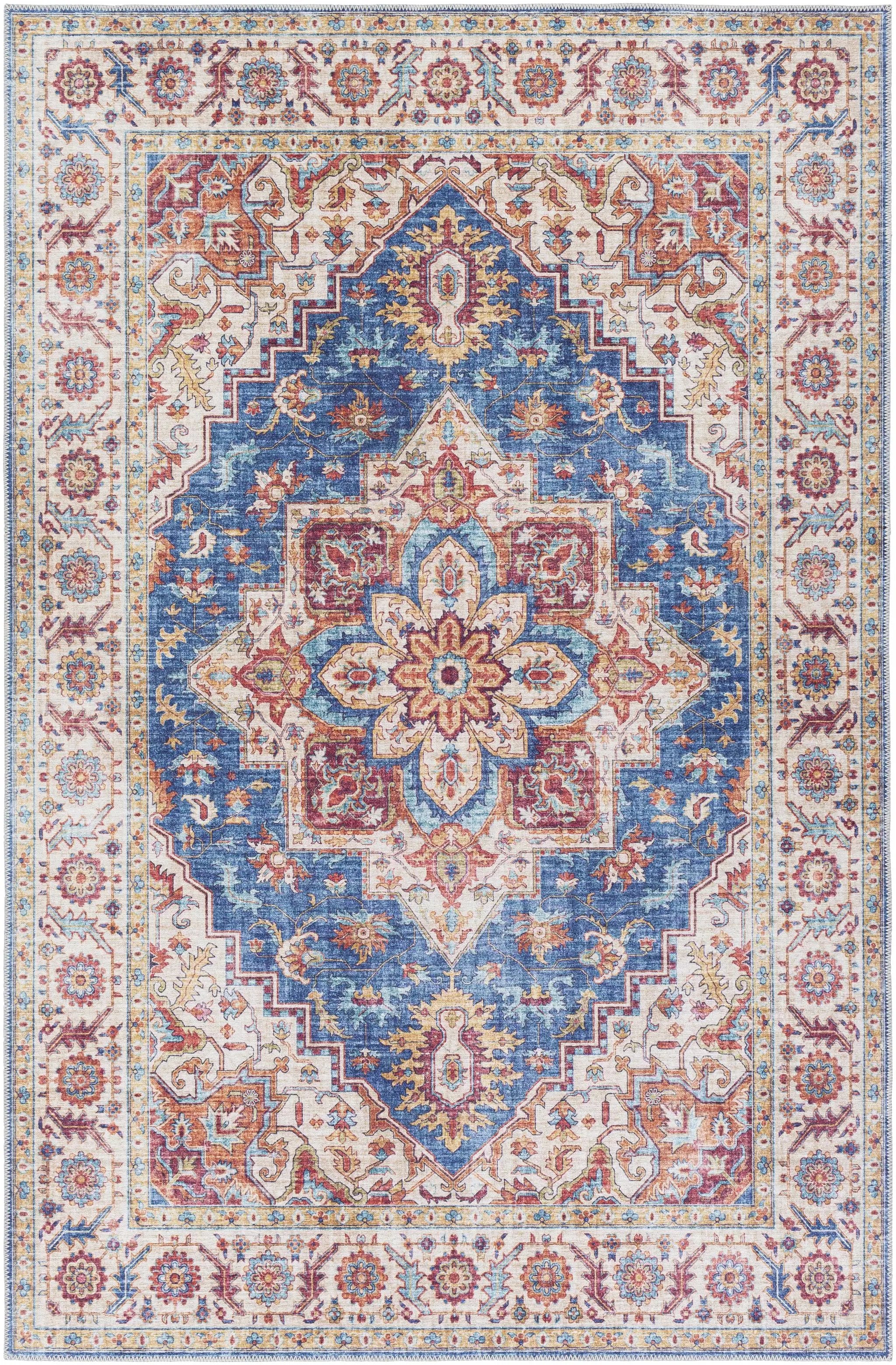 Kapaa Blue Medallion Rug - Clearance by Boutique Rugs