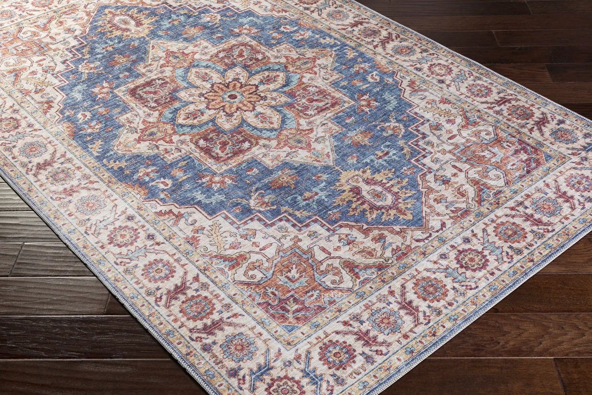 Kapaa Blue Medallion Rug - Clearance by Boutique Rugs