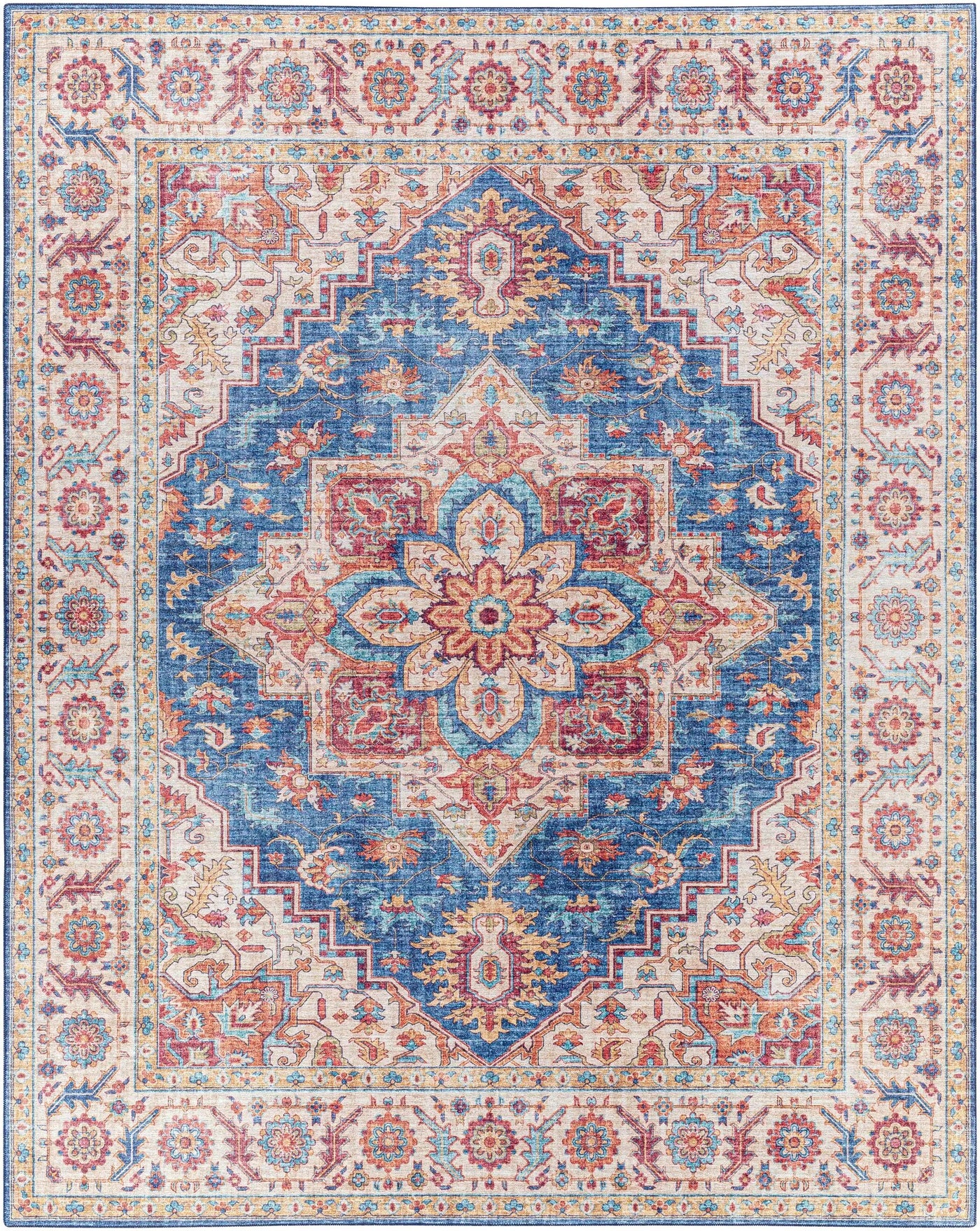 Kapaa Blue Medallion Rug - Clearance by Boutique Rugs