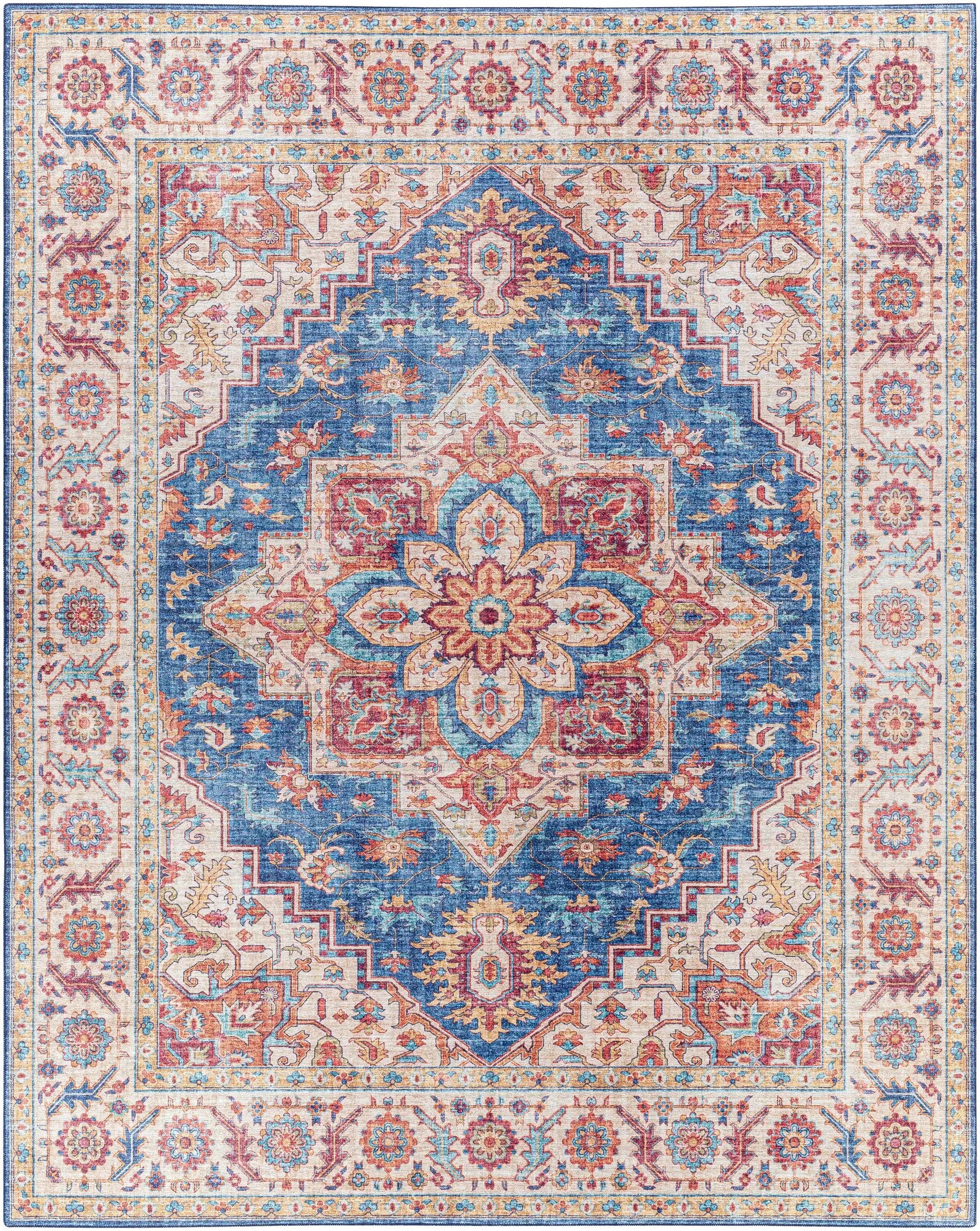 Kapaa Blue Medallion Rug - Clearance by Boutique Rugs