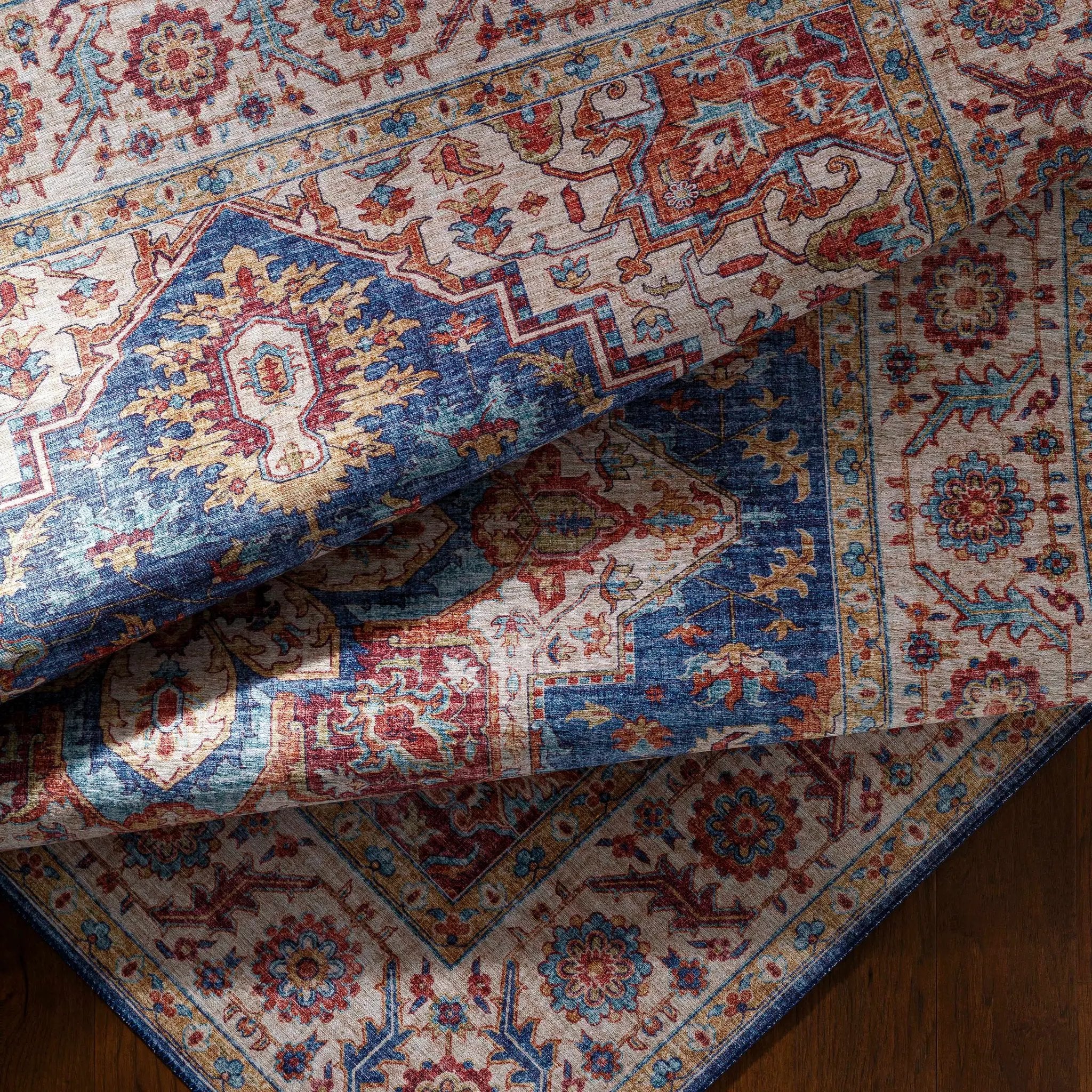 Kapaa Blue Medallion Rug - Clearance by Boutique Rugs