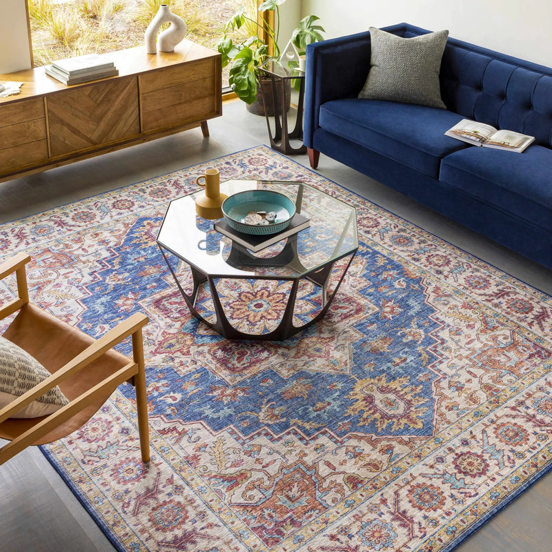 Kapaa Blue Medallion Rug - Clearance by Boutique Rugs