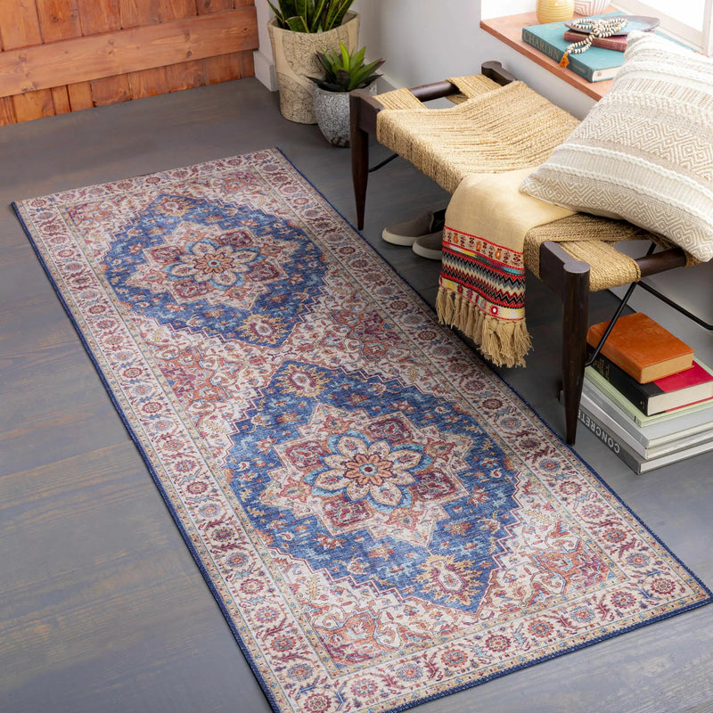 Kapaa Blue Medallion Rug - Clearance by Boutique Rugs