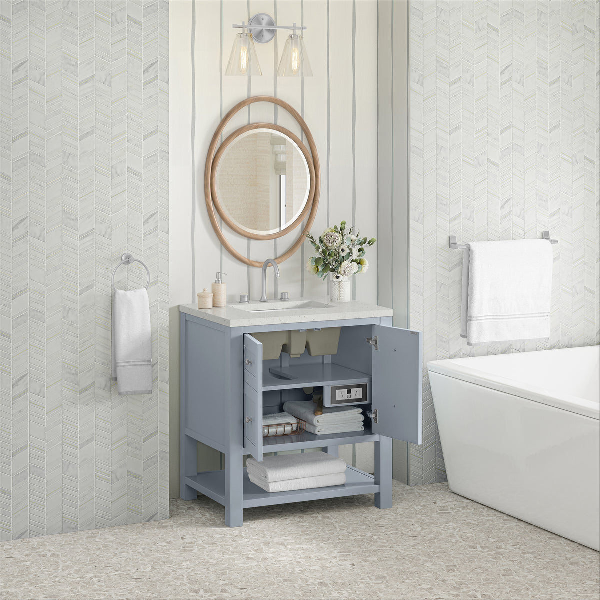 James Martin Breckenridge 30" Single Bathroom Vanity, Serenity Blue, view 23