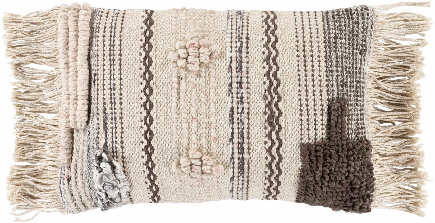 Lenorah Pink&White Textured Throw Pillow - Clearance by Boutique Rugs