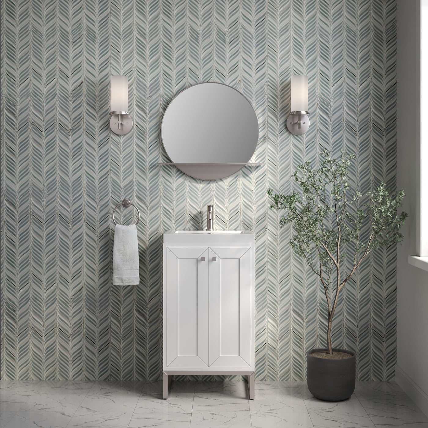 James Martin Chianti 20" Single Bathroom Vanity, Glossy White by James Martin