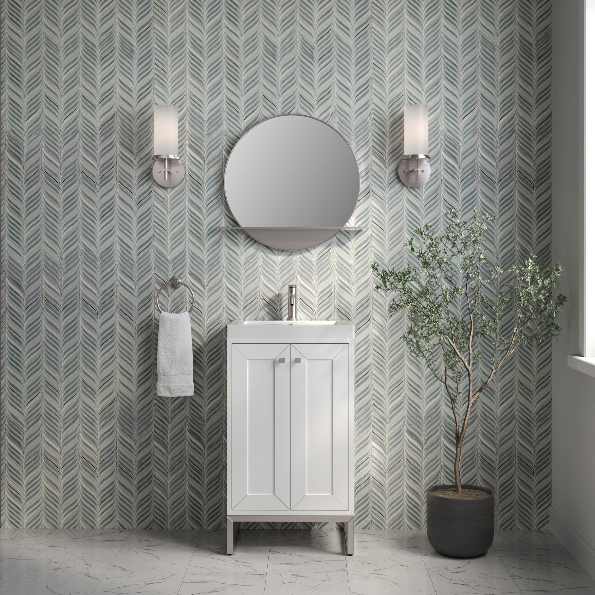 James Martin Chianti 20" Single Bathroom Vanity, Glossy White by James Martin