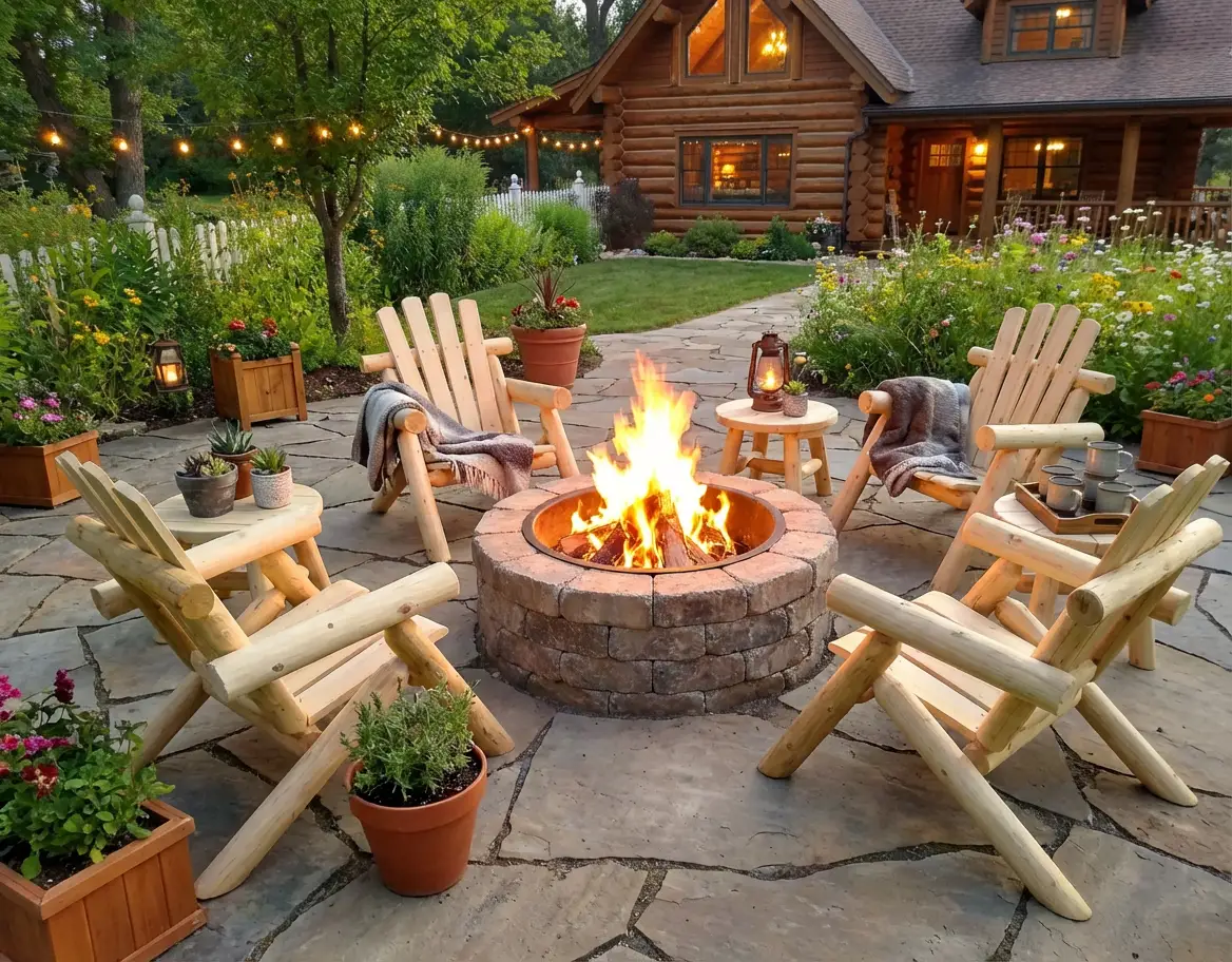 Log Wooden Deck Chair by Cedar Creek Rustic Furniture