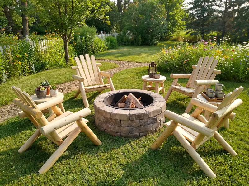 Log Wooden Deck Chair by Cedar Creek Rustic Furniture