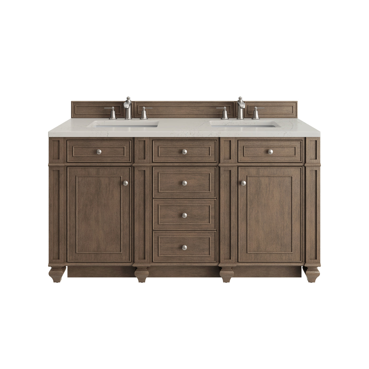 James Martin Bristol 60" Double Bathroom Vanity, Whitewashed Walnut by James Martin