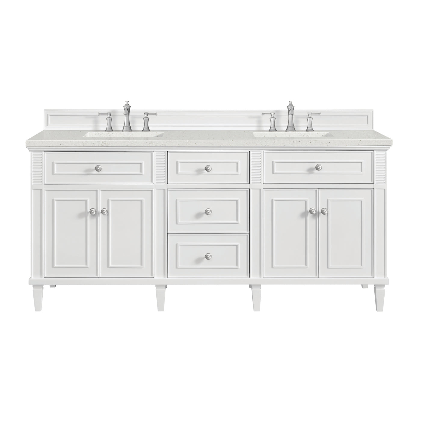 James Martin Lorelai 72" Double Bathroom Vanity, Bright White by James Martin