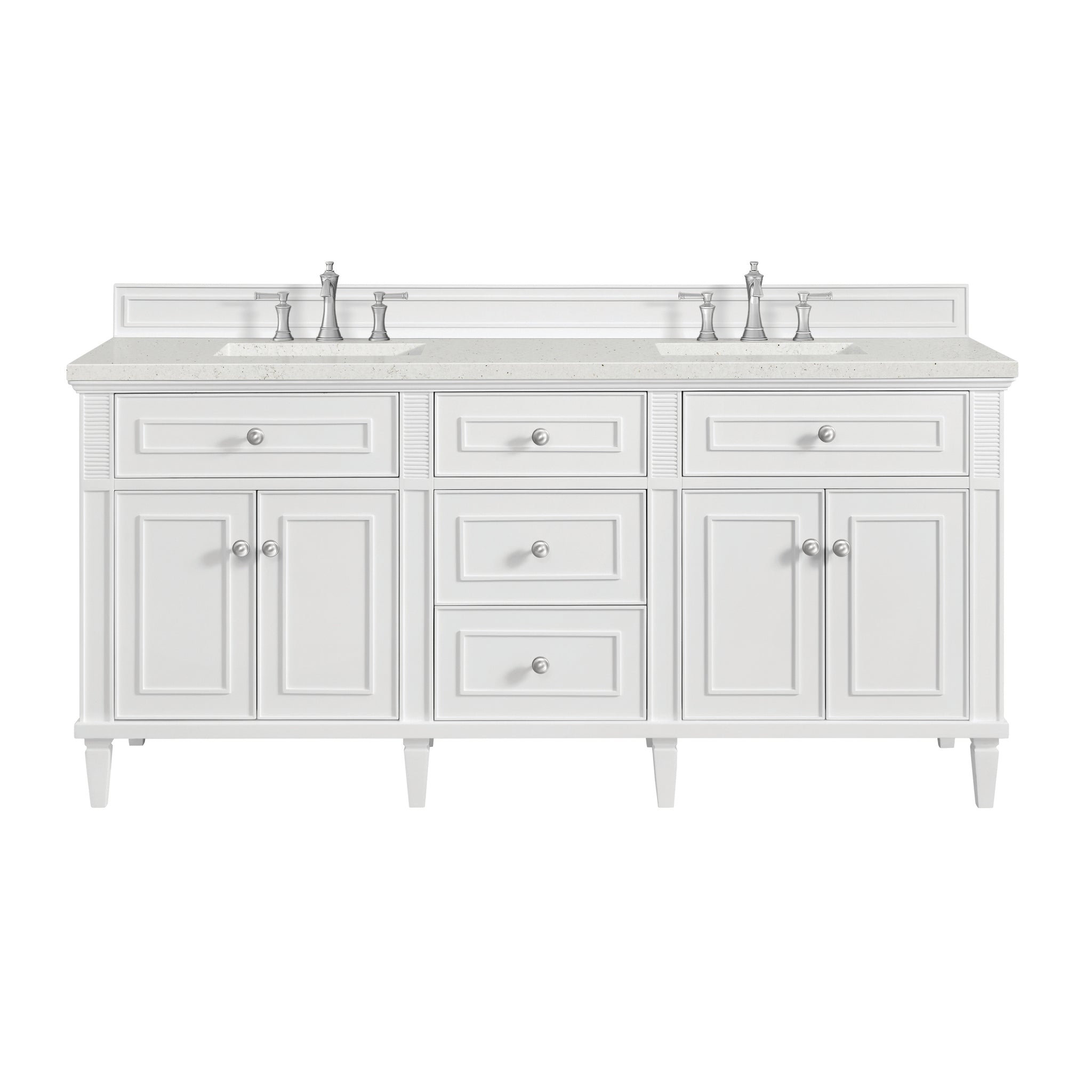 James Martin Lorelai 72" Double Bathroom Vanity, Bright White by James Martin