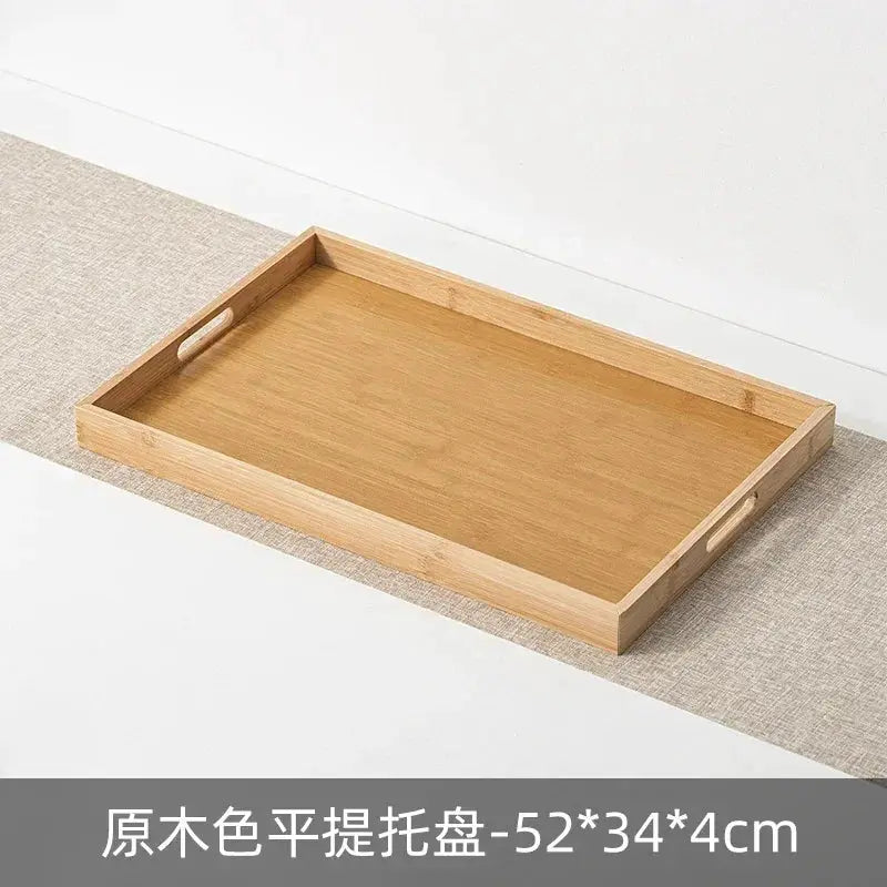 Long Rectangle Bamboo Tea Serving Tray by House Of Avana