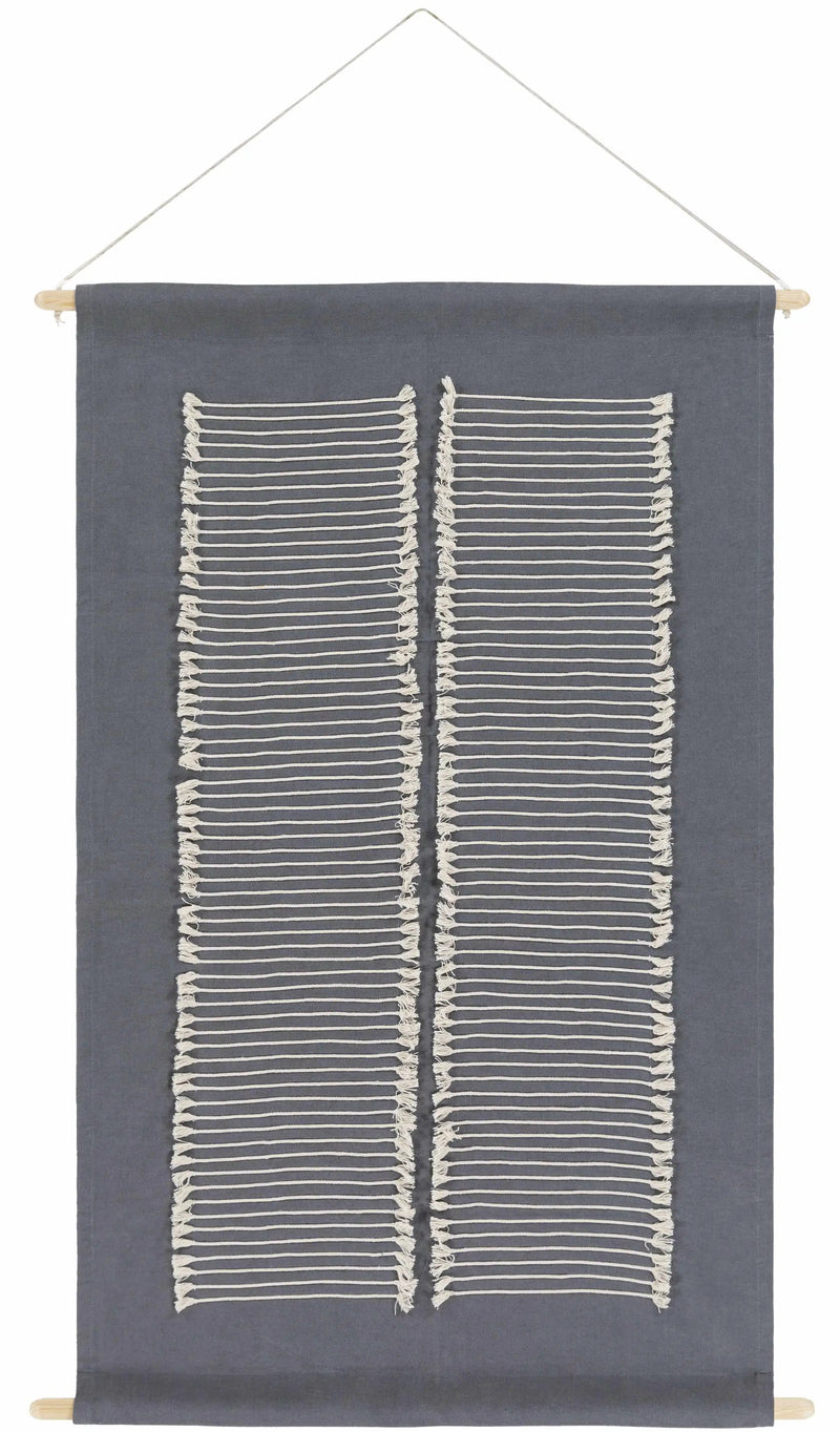 Lopez Navy Cotton Striped Wall Hanging by Boutique Rugs