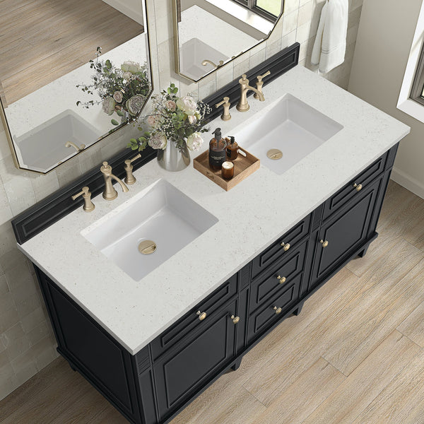 James Martin Lorelai 60" Double Bathroom Vanity, Black Onyx