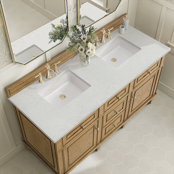 James Martin Lorelai 60" Double Bathroom Vanity, Light Natural Oak