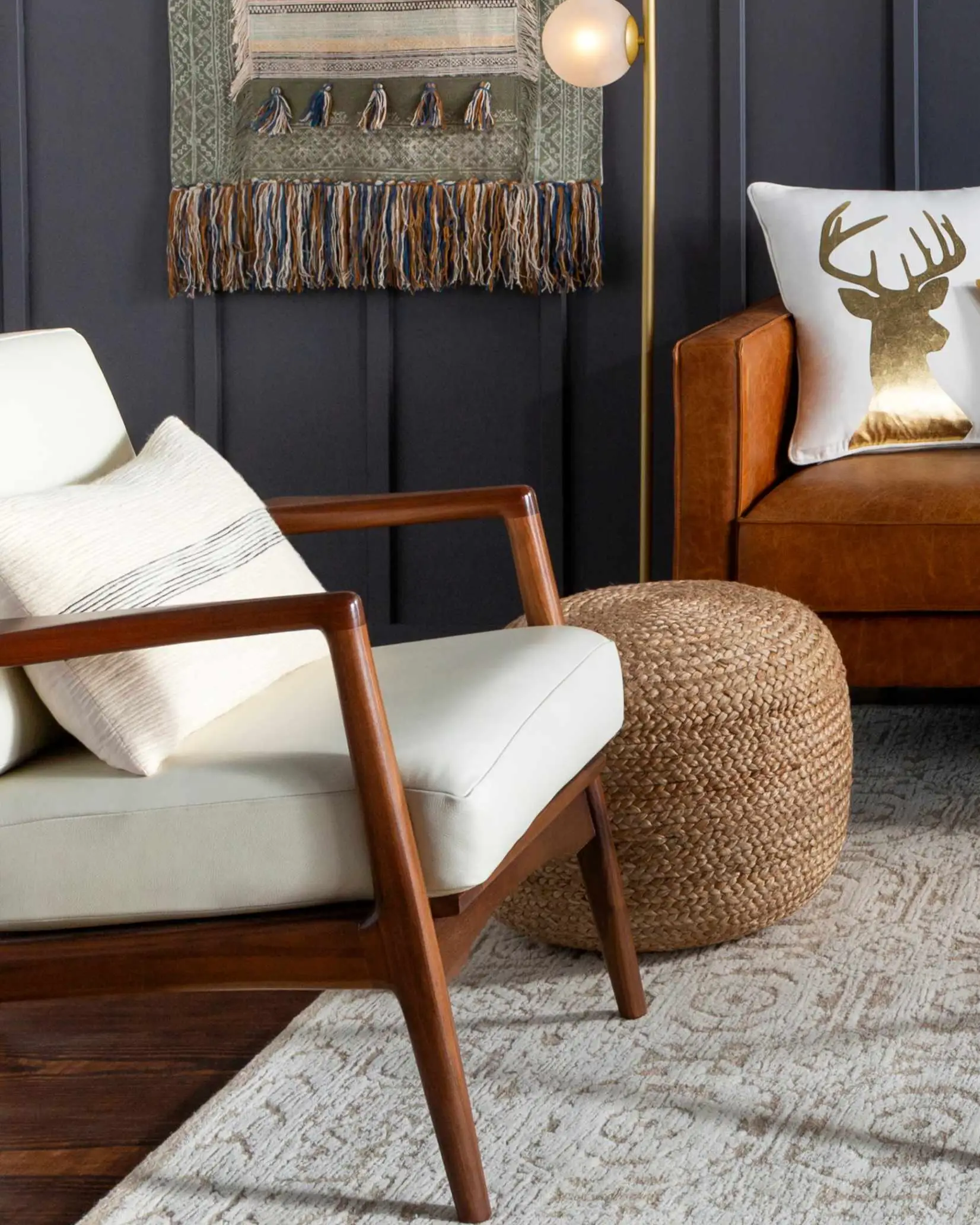 Kaumakani Knitted Jute Round Pouf by Boutique Rugs
