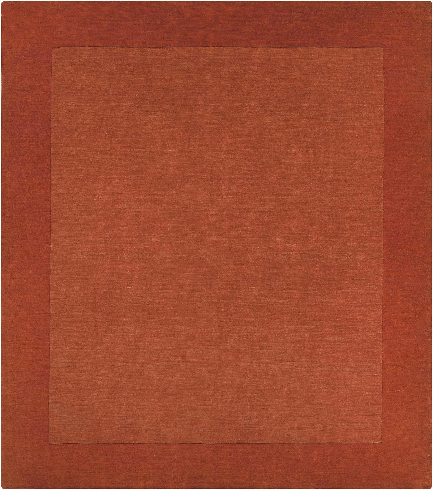 Bordered Solid Brick Red Wool Rug by Boutique Rugs