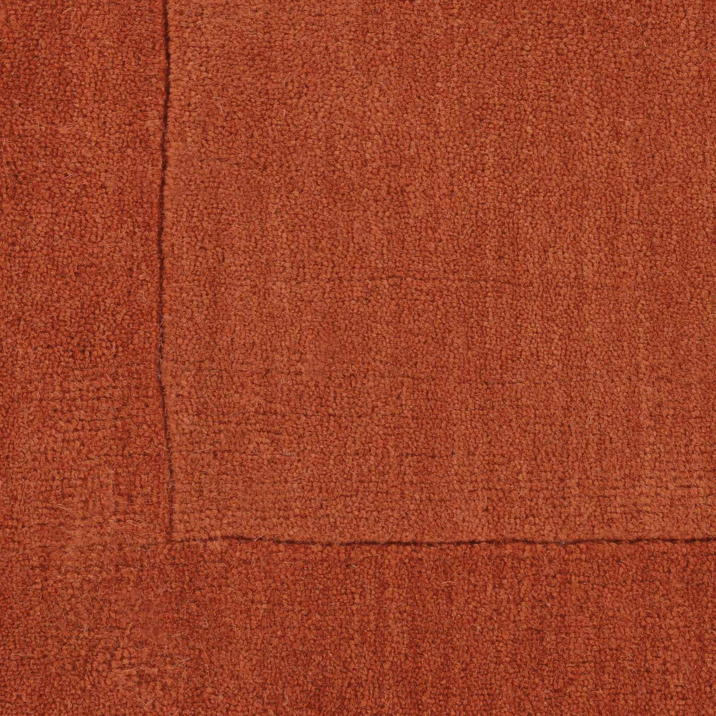 Bordered Solid Brick Red Wool Rug by Boutique Rugs