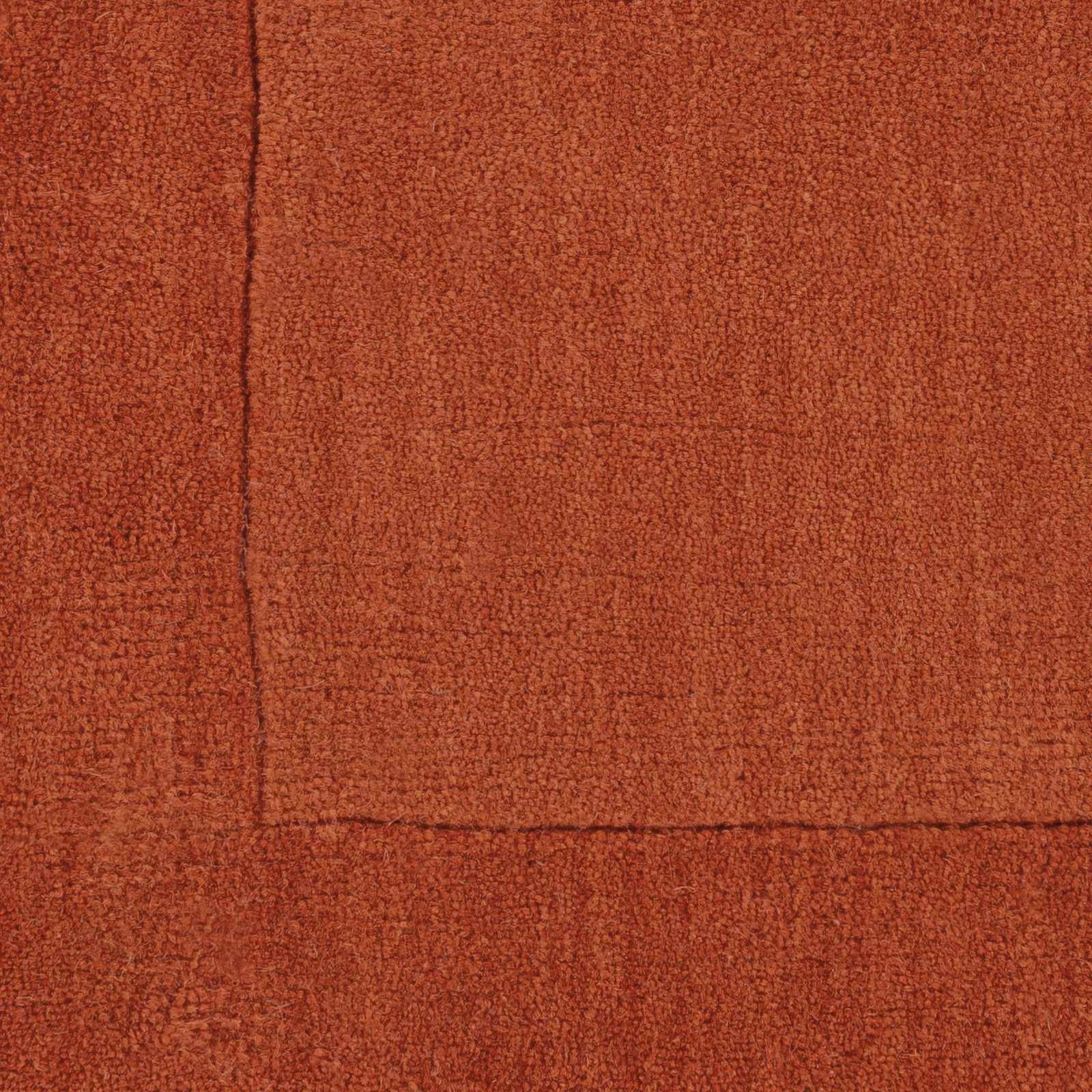 Bordered Solid Brick Red Wool Rug by Boutique Rugs