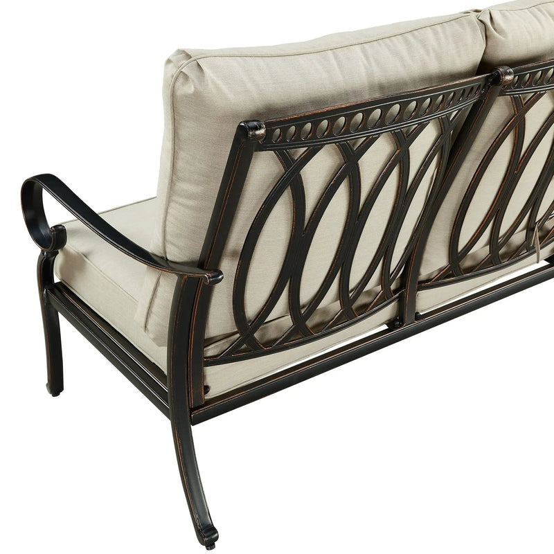 Black Aluminum Deep Seating Sofa with Cushions by Sharicks