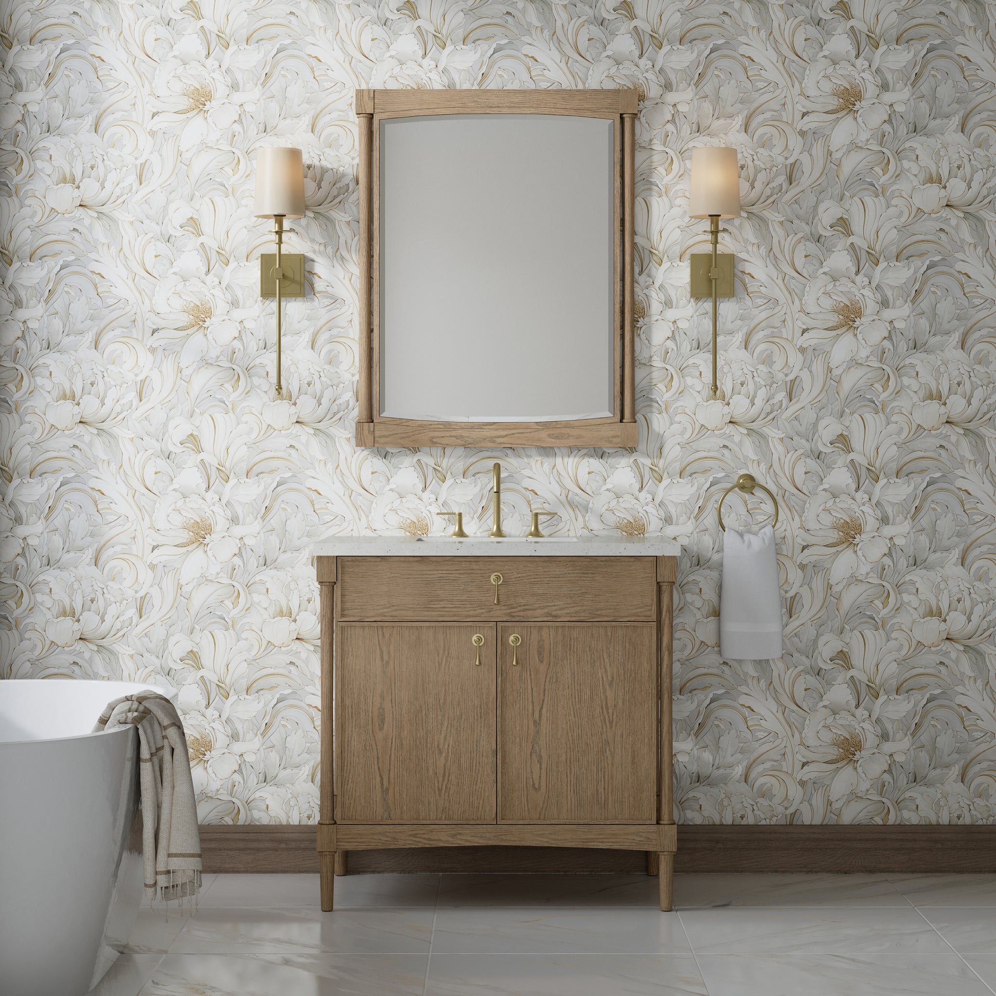 James Martin Kinnsden 36" Single Bathroom Vanity, Weathered Oak, view 24