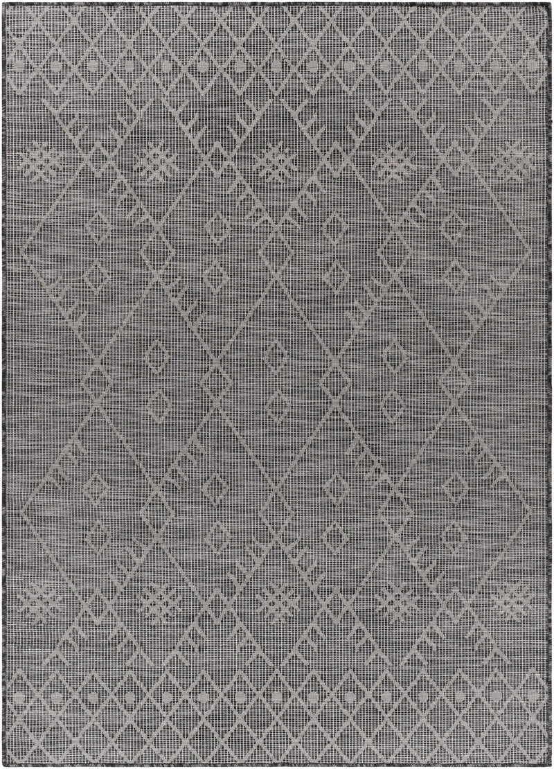 Lorena Charcoal Flatweave Trellis Outdoor Carpet - Clearance by Boutique Rugs