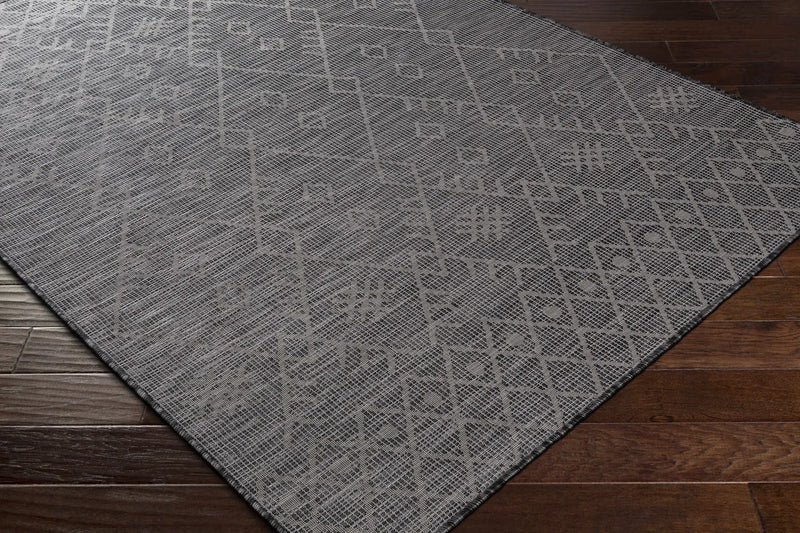 Lorena Charcoal Flatweave Trellis Outdoor Carpet - Clearance by Boutique Rugs