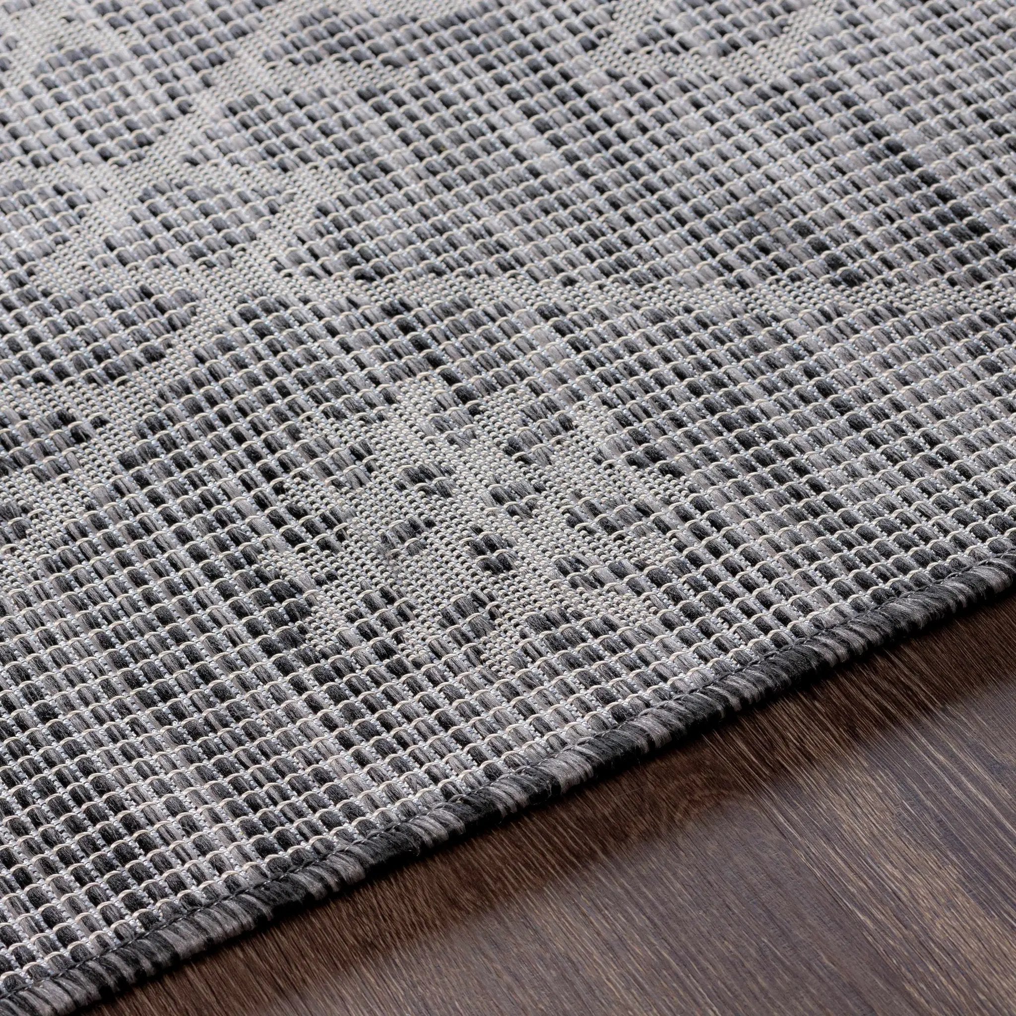 Lorena Charcoal Flatweave Trellis Outdoor Carpet - Clearance by Boutique Rugs