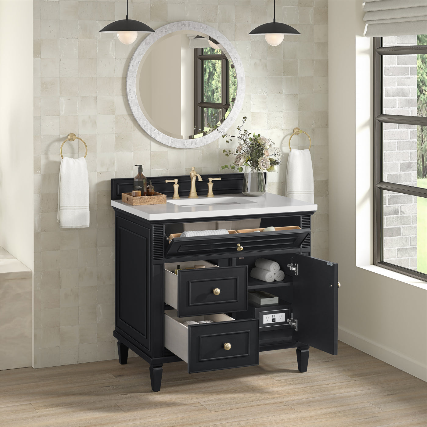 James Martin Lorelai 36" Single Bathroom Vanity, Black Onyx, view 33