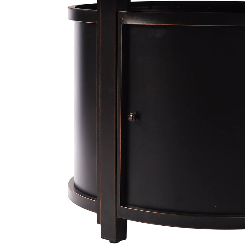 Aluminum 44-in Round Propane Fire Table with Beads, Covers and Lid by Sharicks