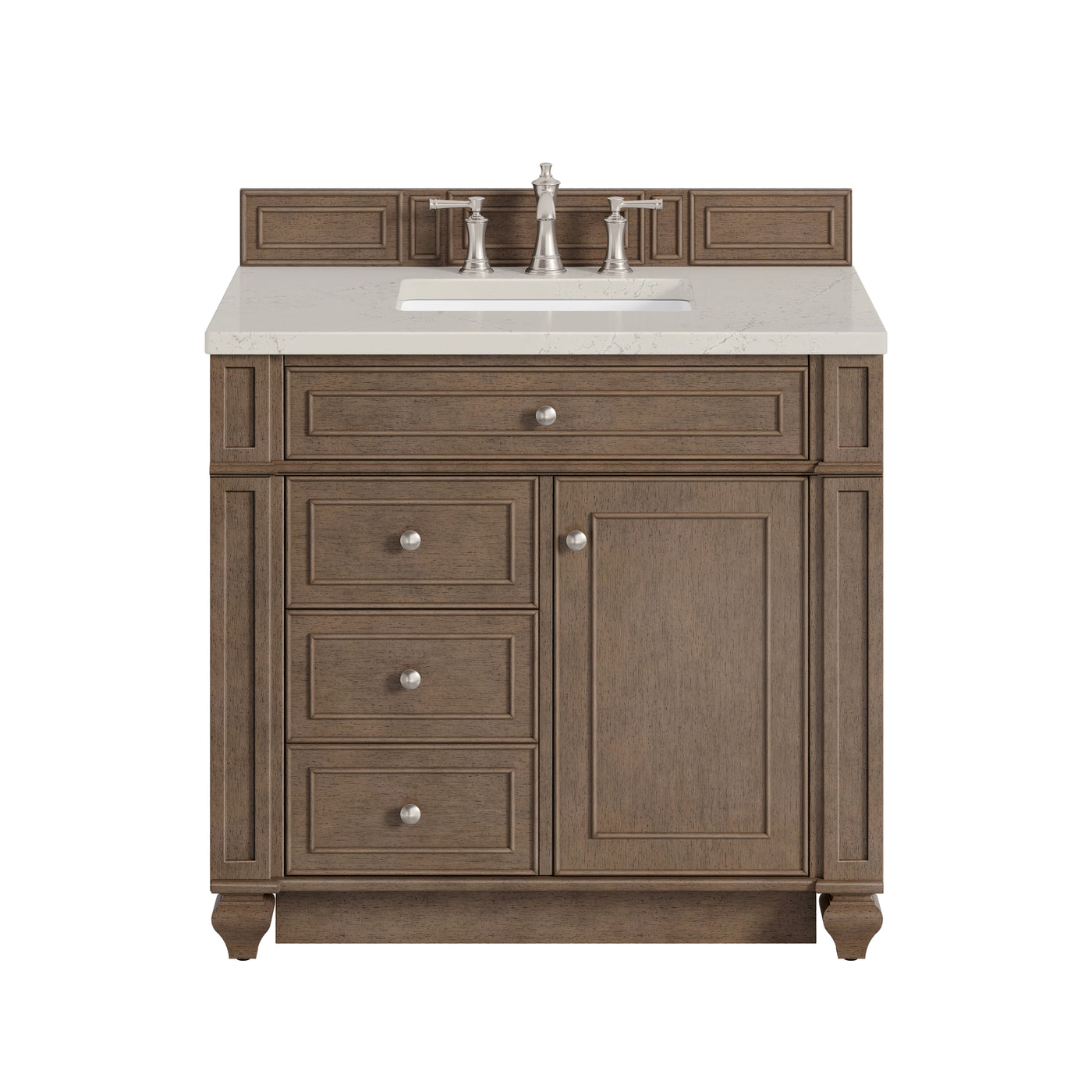 James Martin Bristol 36" Single Bathroom Vanity, Whitewashed Walnut, view 40