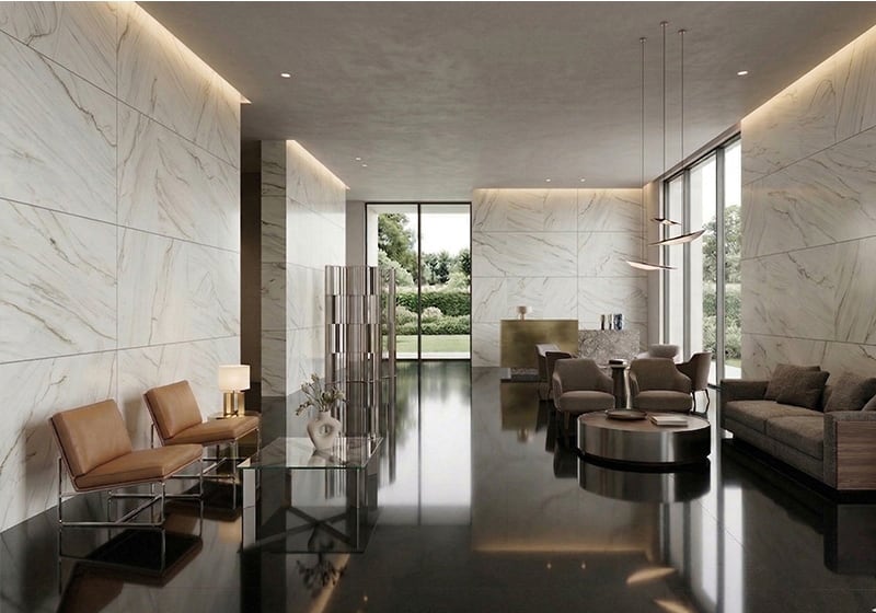 Luce Di Luna Polished Quartzite Slab Random room scene 2