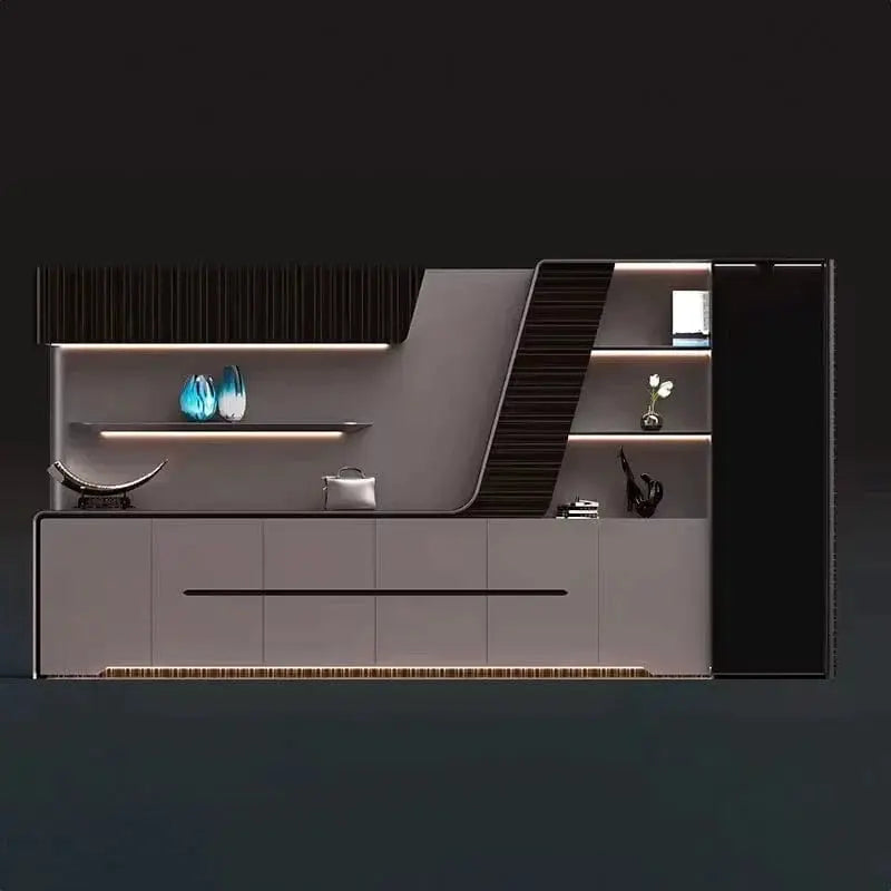 Velor · Modern Office Shelves w/ Lighting & Storage by Arc Grove