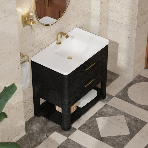 James Martin Lucian 36" Single Bathroom Vanity, Carbon Oak