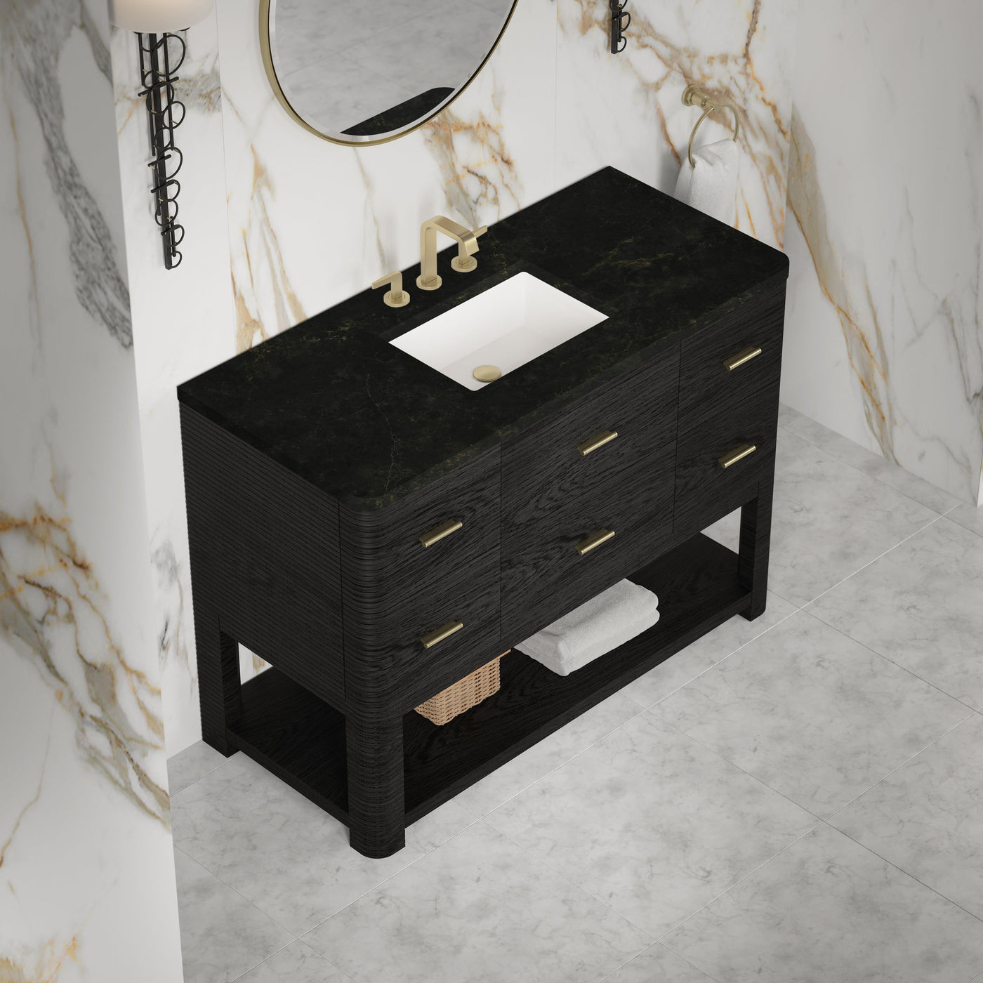 James Martin Lucian 48" Single Bathroom Vanity, Carbon Oak by James Martin