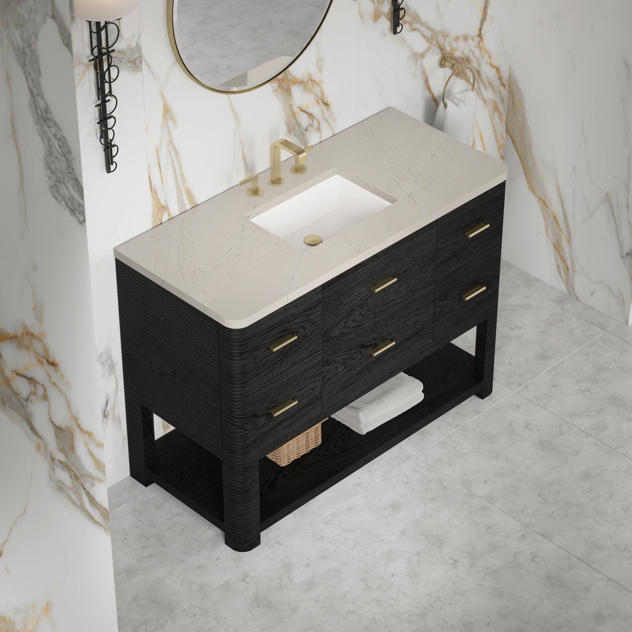 James Martin Lucian 48" Single Bathroom Vanity, Carbon Oak by James Martin