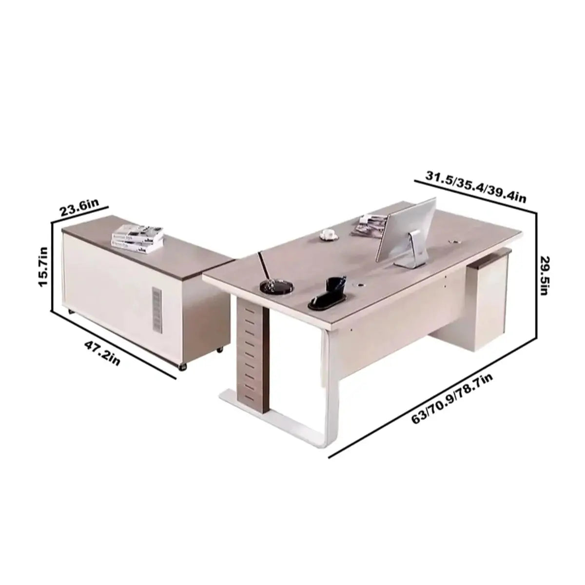 Vesper · Executive Desk w/ Mobile Storage by Arc Grove
